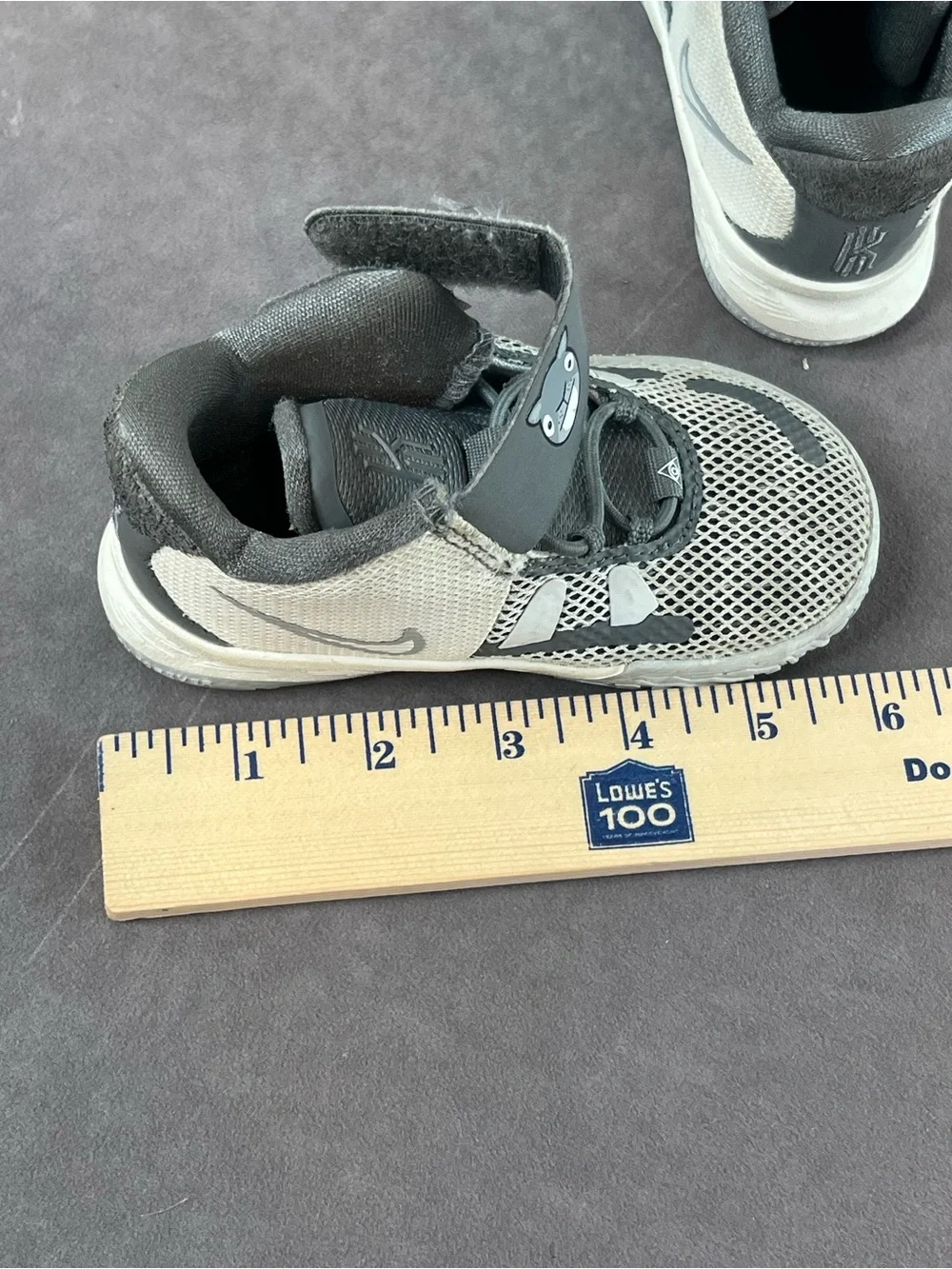 Nike Kids Gray and Black Mesh Sneakers with Hippo Strap